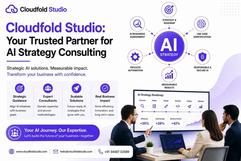 At Cloudfold Studio, we specialize in end-to-end AI strategy consulting as part of our broader Artificial Intelligence (AI) Solutions.