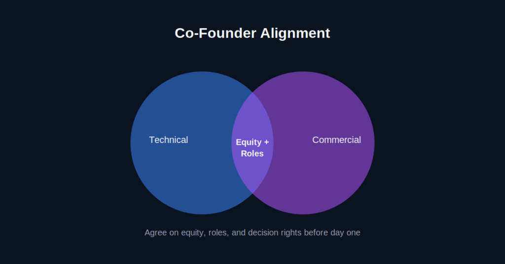 co-founder alignment diagram to help avoid first-time founder mistakes